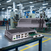 Qiyang komputer tertanam industri J1900/J6412/i3/i5/i7 CPU Linux/Window/sistem Ubuntu tanpa kipas kontrol industri kotak Mini Pc