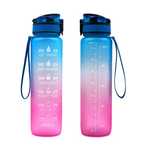 Groothandel 32Oz Plastic Motiverende Gym Fitness Drinkwaterfles Met Aangepast Logo