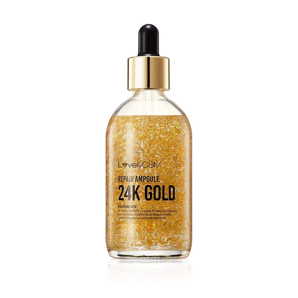 100% Pure Organic Vitamin C Skincare 24 karat gold serum ampoule Whitening Serum 24 karat voll gold private label 24k gold serum