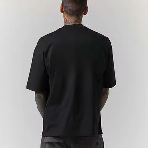 เสื้อยืดสีดำคุณภาพสูง 230gsm แบบลำลอง ออกแบบเองได้ ทรงบ็อกซี่ ไหล่ตก โอเวอร์ไซส์ ผ้าหนา - Product Image 3