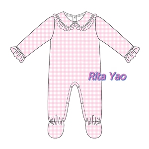 Pyjama Bébé de Noël Rouge en Coton, Combinaison à Col Peter Pan Manches Longues Monogrammée, Robe de Nuit Assortie pour Petite Fille 2026 - Product Image 2