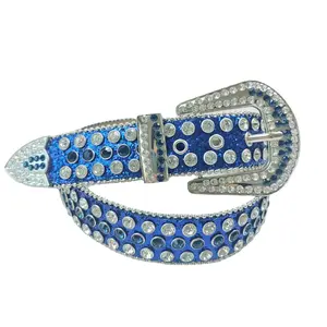 Moda de lujo marcas famosas Cinturones Mujer cinturón de diamantes negro PU cuero oro Stud cinturón de diamantes de imitación brillantes
