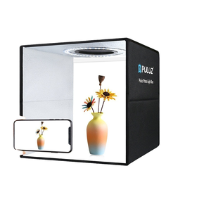 最畅销尺寸 PULUZ 25 厘米折叠便携式 ABS 环形灯 12 色背景布 摄影灯光摄影棚拍摄帐篷箱 - Product Image 1