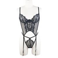 Groothandel Corset BH & Slip Sets Mode Sexy Doorschijnende Borduurkant Lingerie String Thong 2024 Dames Ondergoed