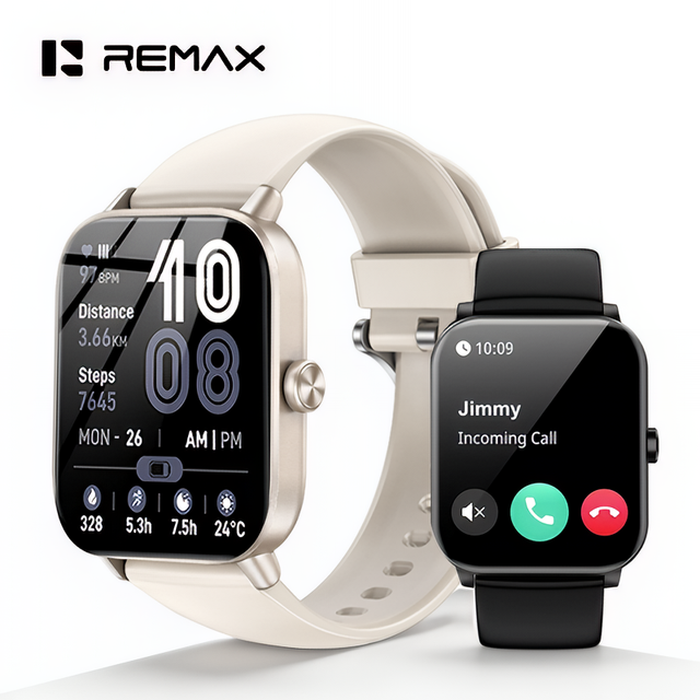 Remax Waterproof 100+ Sport Mode Smart Watch 1.83" Full Touchscreen Fitness Tracker Answer/Make Calls Smartwatches for Men Women