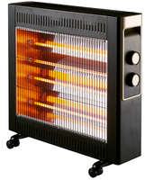 Pemanas Listrik Kuarsa 2200W untuk Dalam Ruangan, Portabel, Pemanas Inframerah IR, Termostat yang Dapat Disesuaikan