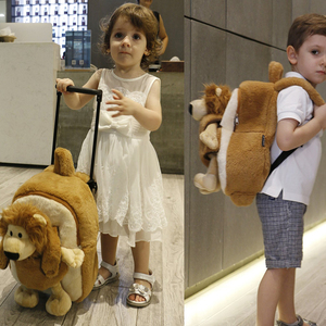 AA158 Mochila para niños pequeños con <span class=keywords><strong>ruedas</strong></span> extraíbles Juguete de animales de peluche Mochila escolar para niños con <span class=keywords><strong>ruedas</strong></span> Mochila linda de felpa ODM Trolley - Product Image 6