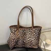Sac fourre-tout imprimé léopard de grande capacité pour femmes sac à main polyvalent en Pu nouveau sac à provisions à bandoulière unique