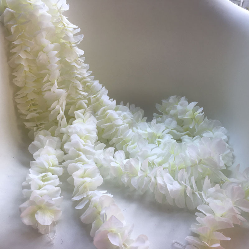 Wholesale 1 Meter Silk White Wisteria Artificial Flower Garland for Wedding Home Decoration | XF Bra