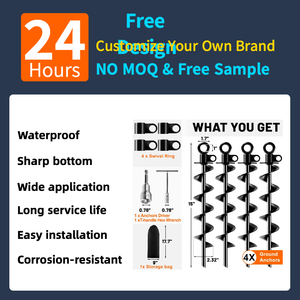 Zware Hoge Kwaliteit 360 Draaibare Metalen Trampoline Anker Voor Camping Tenten Swing Hond Vastbinden Camping Tuin Buiten Grond Ankers - Product Image 2