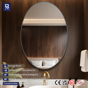 Espejo de Pared Moderno con Marco de Aluminio Negro Mate, Espejo Decorativo Rectangular Grande de 5 mm HD Eco-Silver <span class=keywords><strong>para</strong></span> Baño y Hotel - Product Image 2