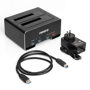 FIDECO All in One porte Usb3.0 Sata Hdd Dock USB 3.0 a SATA Dual-Bay Hard disk Docking Station per <span class=keywords><strong>2</strong></span>.5 3.5 pollici HDD SSD - Product Image 6