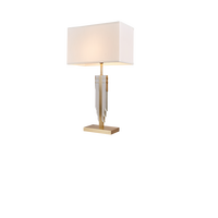 Lampe de table moderne en cuivre et tissu avec accents dorés, de luxe, pour chevet, salon, chambre, hôtel, décoration artisanale