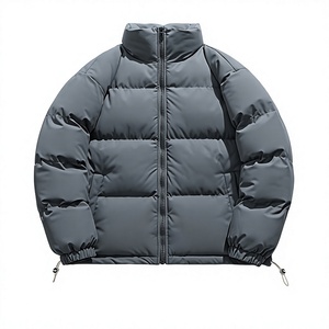 Unisex Hooded Puffer Jacket Solid Color Zipper Closure Windproof Anti-UV Eco-Friendly <b>Thick</b> Polyester Filling Casual <b>Winter</b> <b>Coat</b> - Product Image 6