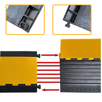 Protector de Cables Flexible de 90 cm, 100% Caucho Reciclado, 6 Canales, Resistente, Rampa Protectora de Cables Recta