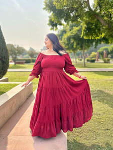 Women's Solid Rayon A-Line Maxi <b>Dress</b> for Woman Festive Fancy Casual Trending Stylish Long Plus Size One Piece <b>Dresses</b> Women - Product Image 2