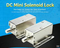 Serrure Électromagnétique Ronde Miniature à Lame de 10 mm pour Armoire, Modèle LY-01, Fixation par Vis, DC 12V 24V