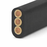 Cable Sumergible Plano de Bajo Voltaje HUAQI JHS 3x6 450V 3*6mm, 3 Núcleos, Conductor de Cobre/Cobre Estañado, Aislamiento de Goma
