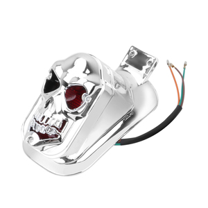 Accessoires de moto universels feu arrière chromé en forme de crâne pour Honda Kawasaki BMW Yamaha Suzuki Ducati <span class=keywords><strong>Bene</strong></span> - Product Image 5