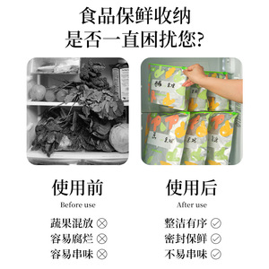 Food Grade Aluminum Foil Zipper Storage Bags Rectangle Airtight Freezable For Refrigerator Food Preservation Vegetables Meat - Product Image 3