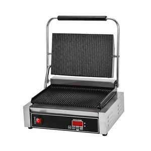 Grill <span class=keywords><strong>panini</strong></span> modèle <span class=keywords><strong>gaz</strong></span> butane et <span class=keywords><strong>presse</strong></span> à hamburger avec pièces en fonte électrique professionnelles XL Gorkem pour usage commercial - Product Image 3