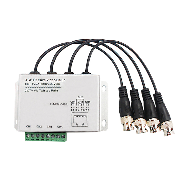 High Quality 4 Channel Passive RJ45 Video Balun 4ch for CCTV Coaxial Video Balun