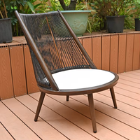 Ensemble de chaises de table à manger de luxe Table en rotin PE à dossier haut Home Bar Workshop Outdoor Garden Gym Chaise en plastique Meubles de café
