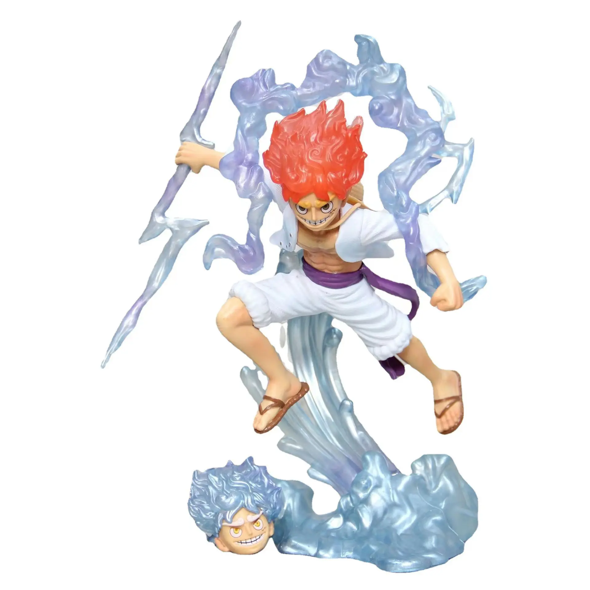 28cm Pirate King rufy Sun God Nika Fruit warning Standing Pose Double Head Change Anime Figure Model PVC Action Figure Toy