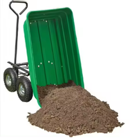 Produit de haute qualité personnalisé dans l'industrie Mini chariot à benne basculante en poly vert durable robuste chariot à outils de jardin chariot brouette