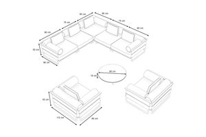 AJUNION ensemble de <span class=keywords><strong>salon</strong></span> d'extérieur élégant villa de luxe hôtel canapé sectionnel meubles de <span class=keywords><strong>jardin</strong></span> finition aspect <span class=keywords><strong>bois</strong></span> canapé en aluminium ensemble de <span class=keywords><strong>jardin</strong></span> - Product Image 4