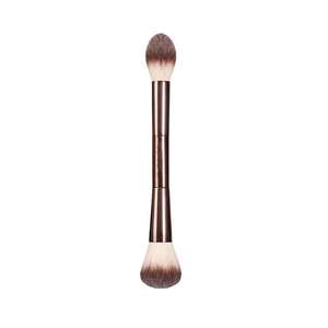 Double-Ended Makeup <b>Brush</b> Powder <b>Blush</b> Contour Synthetic Hair Aluminum Handle Round Shape CP-HG1006 - Product Image 1
