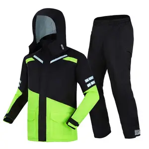 Men's Motorcycle Riding Waterproof Stormproof Full Body Motorcycle Split Raincoat Rain Pants Set