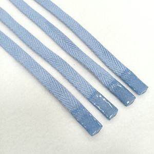 Cordon plat en sergé à chevrons 100 % coton, personnalisé OEM, coloré, avec embout en silicone pour vêtements - Product Image 2