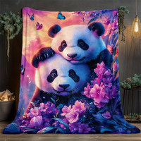 Selimut Sofa Bed Flanel Modern Populer Berkualitas Tinggi Motif Bunga Kupu-kupu Panda