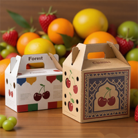 Boîte d'emballage de fruits frais personnalisable en gros avec logo cerise et pomme pour l'expédition de fruits et légumes, boîte cadeau