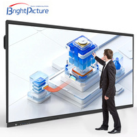 Tableau blanc interactif LCD ultime de 75 pouces, résolution 4K, écran haute luminosité, tactile IR 20 points, caméra 48MP, Android/Windows