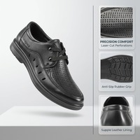 Chaussures Derby pour hommes, personnalisées avec logo OEM, fabriquées directement en usine, noires, perforées, confortables, respirantes, à lacets