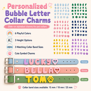 Wholesale Personalized Name Collar <b>Slide</b> English Letters for DIY Pet Collar Charms Traction Rope Decorative Silicone Dog Pendant - Product Image 1