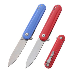 Cuchillo de bolsillo Azul Rojo D2 acero CNC cuchillo plegable duradero Acero inoxidable al carbono peso ligero para caza al aire libre uso táctico - Product Image 1