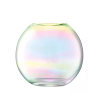 Boule de verre en forme de bol à poisson irisé soufflé à la main pour centre de table