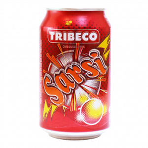Boisson gazeuse Tribeco Sarsi en canette rouge 330ml - Product Image 1