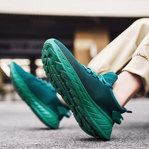 Chaussures de sport respirantes et confortables pour hommes, à lacets, blanc, noir, marron, tailles 40-47, semelle intérieure légère en EVA, bout fermé, à enfiler, printemps - Product Image 3