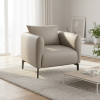 Canapé modulaire inclinable en cuir beige au design minimaliste, très demandé, pour bureau, salon ou appartement