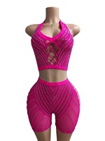 ELITES Nouvelle collection de vêtements de danse exotiques en résille, entièrement ornés de strass, vente en gros