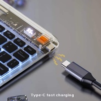 Mini Teclado Inalámbrico Qwerty con Retroiluminación RGB, Interfaz USB Universal para IOS/Windows/Android, Compatible con iPad, Teléfono Móvil, PC, Laptop