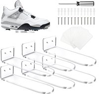 Estante flotante de acrílico transparente para zapatos JERY para pared de armario Juego de 8 estante de acrílico para zapatillas