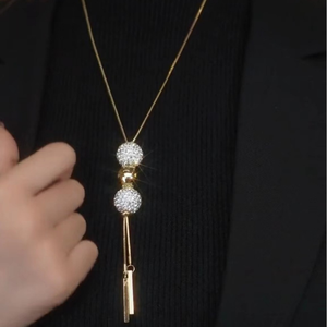 Collar de cuentas redondas, estilo de cordón fino, lujoso pero minimalista - Product Image 6