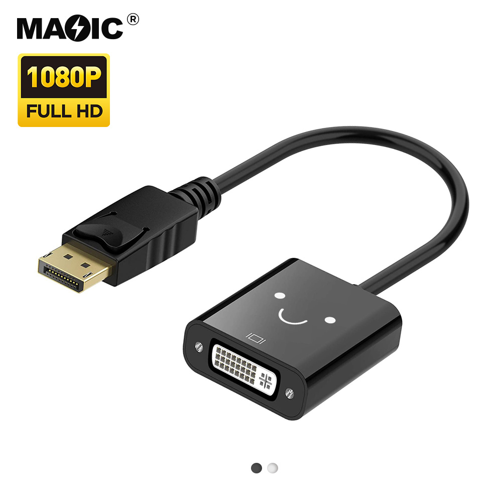 Conversor dp para dvi, porta de exibição de fábrica banhada a ouro para dvi 24 + 5 macho para macho, cabo adaptador, suporte hd 1080p