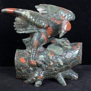 Calaveras de Cristal Talladas a Mano y Cuarzo de Fuego con Águila, <span class=keywords><strong>Jaspe</strong></span> Oceánico, Piedra de Sangre Africana, Técnica de Grabado para Colección y Decoración del Hogar - Product Image 5