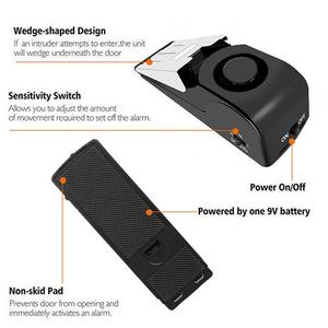 Alarma portátil para puerta, sistema de seguridad inalámbrico antirrobo, bloqueador de puerta con alarma para la seguridad del hogar, hotel o dormitorio - Product Image 4
